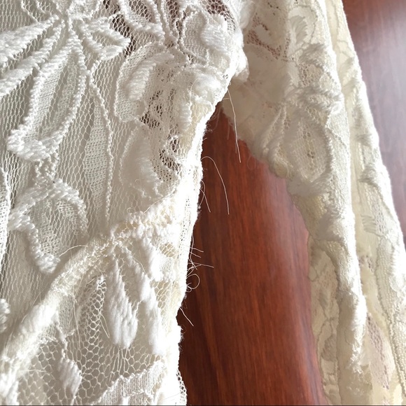 Forever 21 Floral Lace Boho Chic White Dress Small - Picture 6 of 8